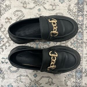 Black chunky loafers